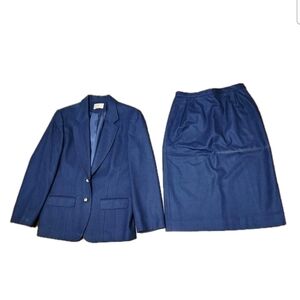 Pendleton Womens Vtg Made USA Wool Skirt Suit 2 Piece Set Skirt Blazer Size 10